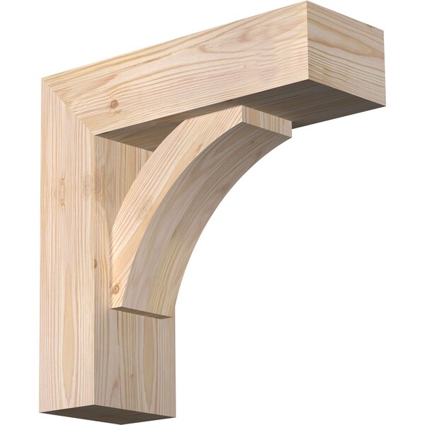 Ekena Millwork Thorton Block Smooth Bracket w/ Offset Brace, Douglas Fir, 5 1/2"W x 16"D x 16"H BKT0604X16X16THR05SDF - main